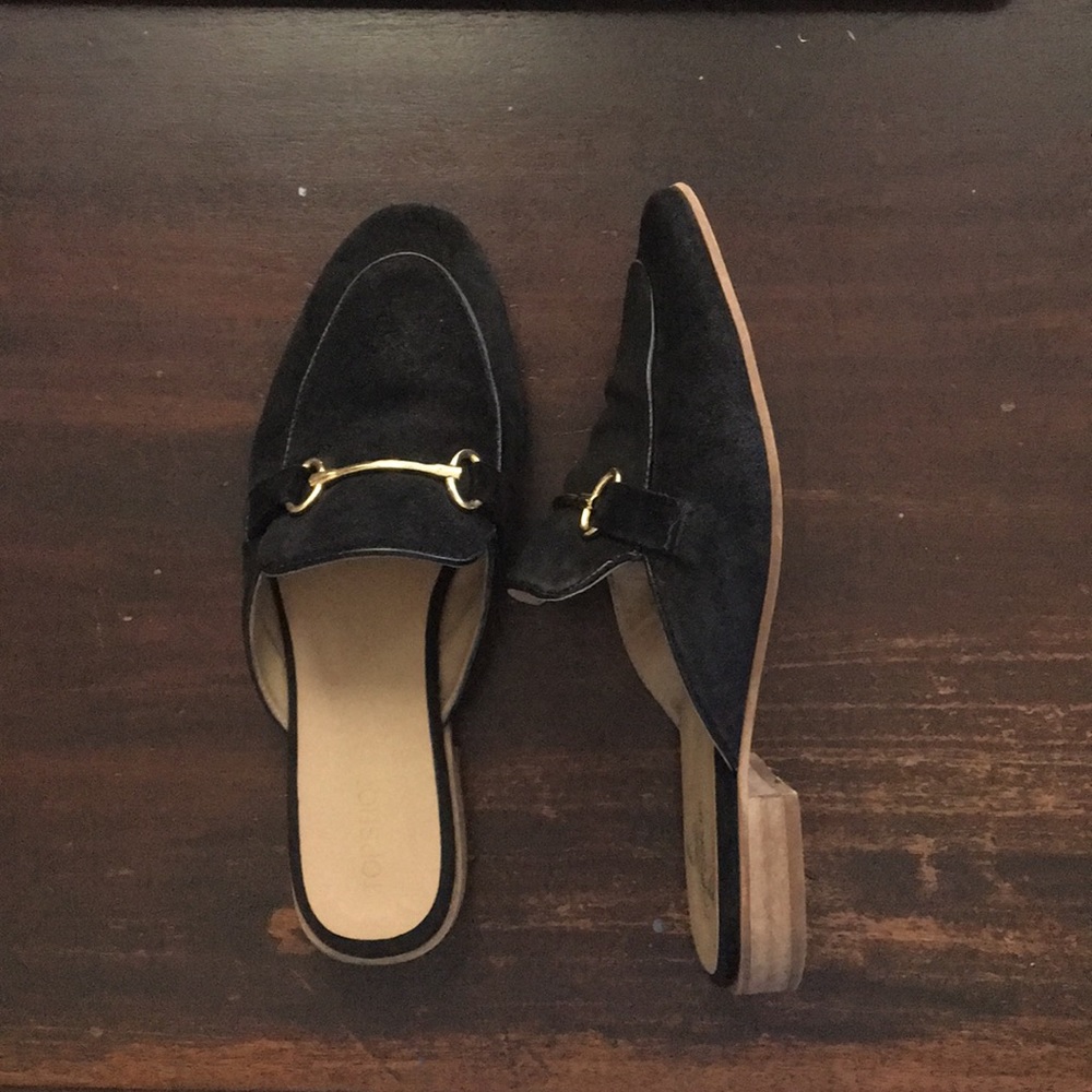 Topshop Black Backless Mule loafer shoes